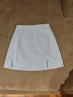 Brandy Melville Blue and White Checked Mini Skirt/ size 34